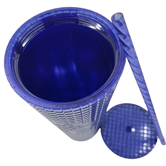 NWT Starbucks Cobalt Blue Grid Cold Cup - Venti - Tumbler - 24 oz - Summer 2023 - Picture 5 of 10